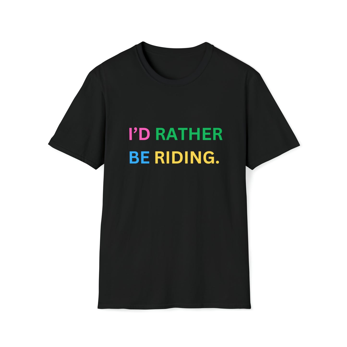 Horse Lovers T-Shirt - "I'd Rather Be Riding" Unisex Softstyle Tee