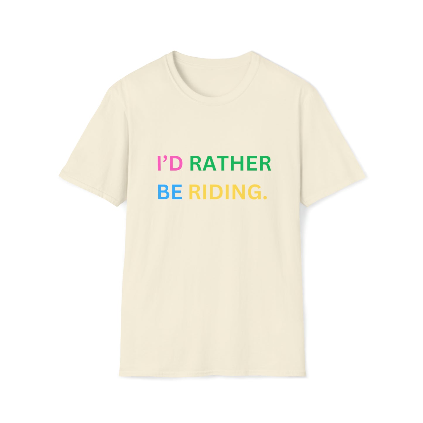 Horse Lovers T-Shirt - "I'd Rather Be Riding" Unisex Softstyle Tee