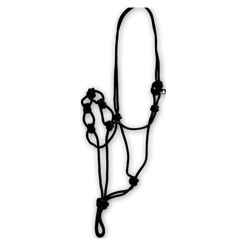 Mustang Infinity Knot Rope Halter Black Poly Rope