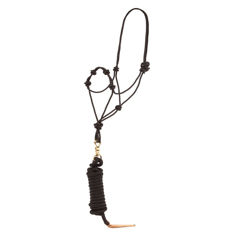 Mustang Black Rope Halter Horsemanship Lead