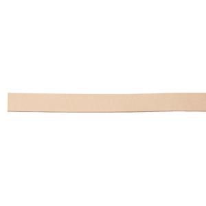 Plain beige stirrup leathers lie on a white background.