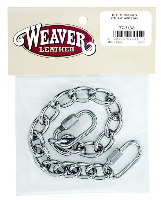 Weaver Leather Curb Chain w/Quick Links 9 1/2