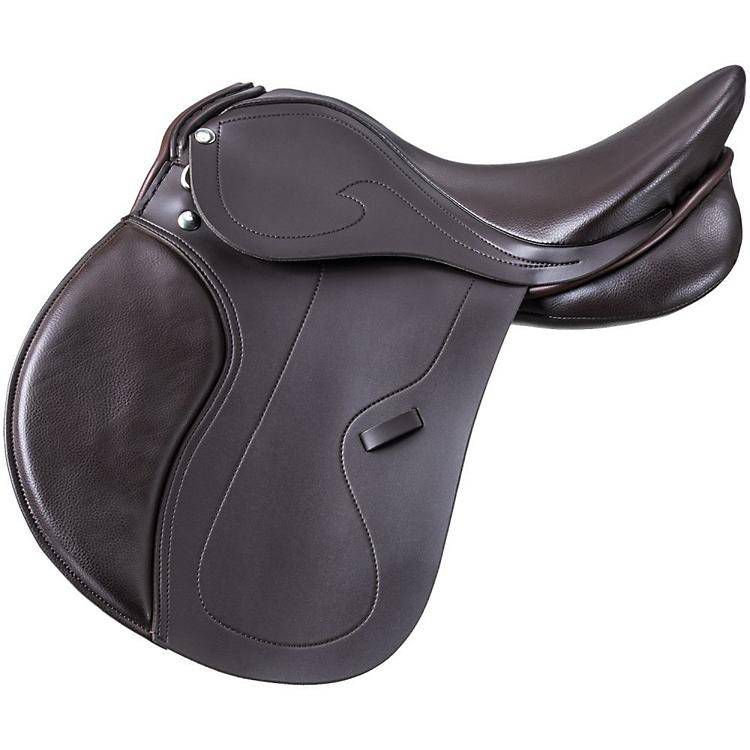 All-purpose saddle by Duett, brown leather design.