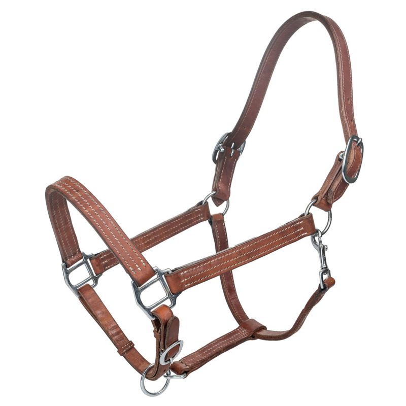 Tabelo Leather Halter w/Adj Chin Snap Horse Brown