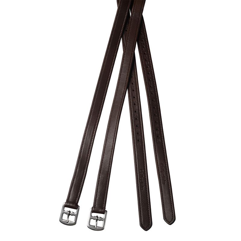 Dark brown stirrup leathers with buckles from Childéric  brand.