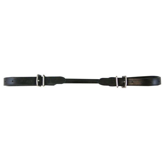 Rounded Leather Curb Strap Black