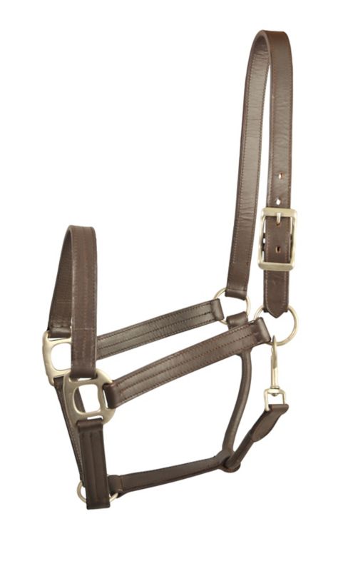 Gatsby Triple Stitched Leather Halter Cob Brown