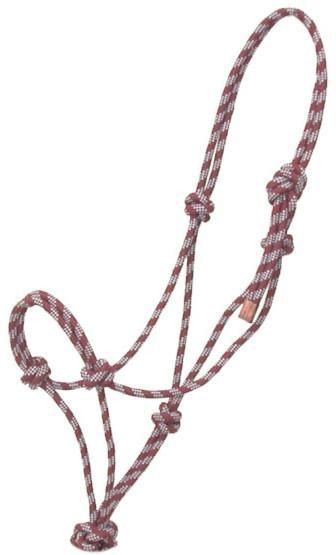 Gatsby Classic Cowboy Rope Halter Horse Burgundy/Steel Grey