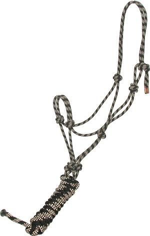 Gatsby Cowboy Rope Halter w/Lead Horse Black/Beige