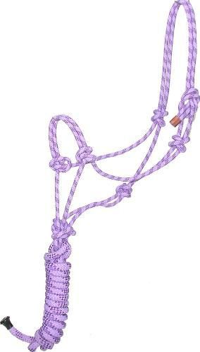 Gatsby Cowboy Rope Halter w/Lead Lt Purple/Purple Horse