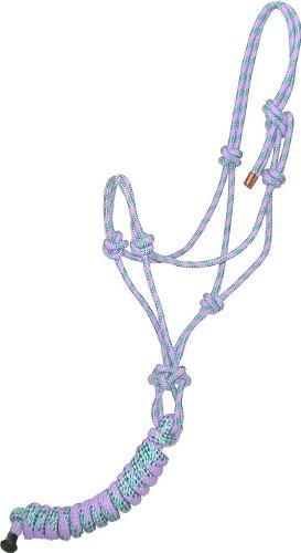 Gatsby Cowboy Rope Halter w/Lead Horse Lt Purple/Green