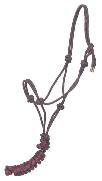 Gatsby Navy/ Burgundy Rope Halter w/Lead (Horse Size)