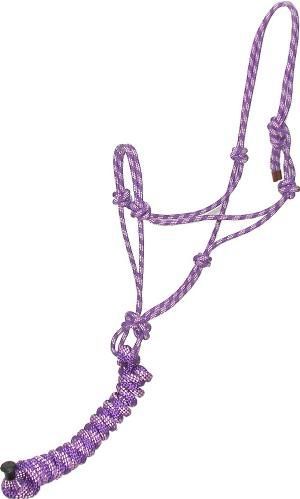 Gatsby Rope Halter w/Lead Horse Purple/Pink