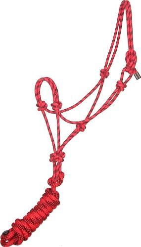 Gatsby Rope Halter w/Lead Cowboy Horse Red/Black