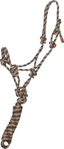 Gatsby Prof Cowboy Rope Halter w/Lead Brown/Beige Horse