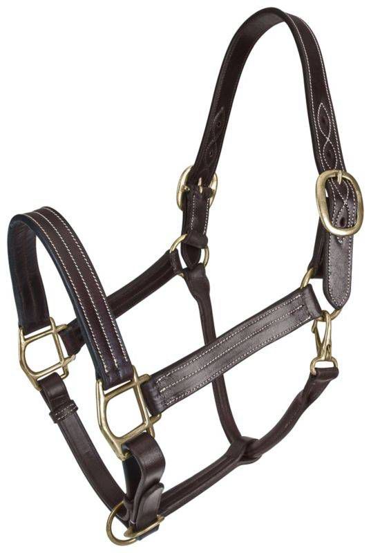 Gatsby Triple Stitch Leather Halter w/Snap Horse