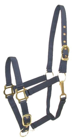 Gatsby Adj Nylon Halter w/Snap Oversize Navy