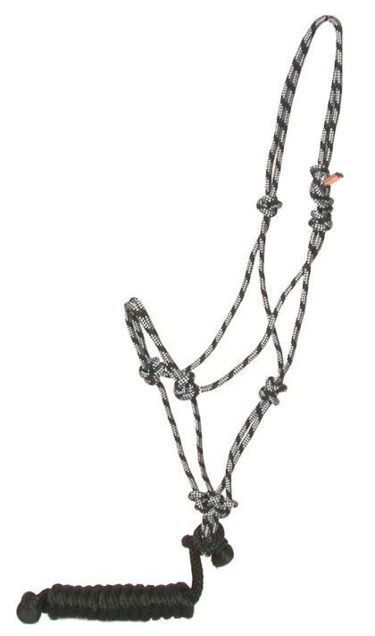 Gatsby Classic Cowboy Rope Halter w/Lead Draft Black