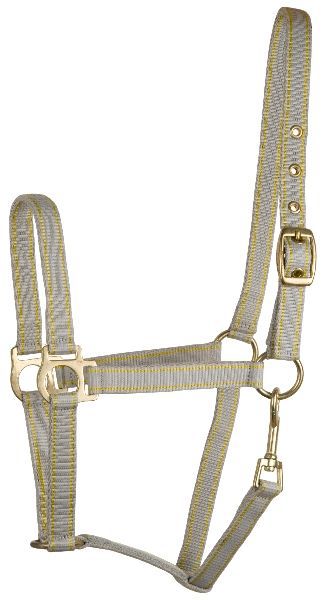 Gatsby 2Tone Nylon Halter w/Snap Pony Grey/Yellow