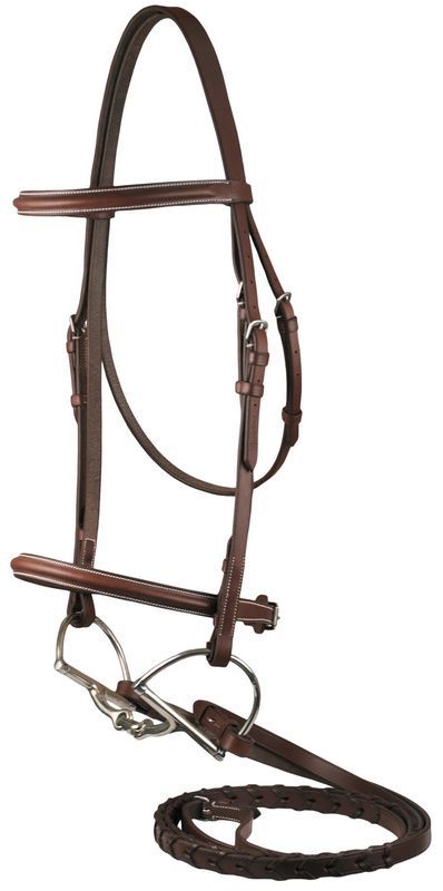 DaVinci Western Bridle w/Laced Reins Cob Chestnut