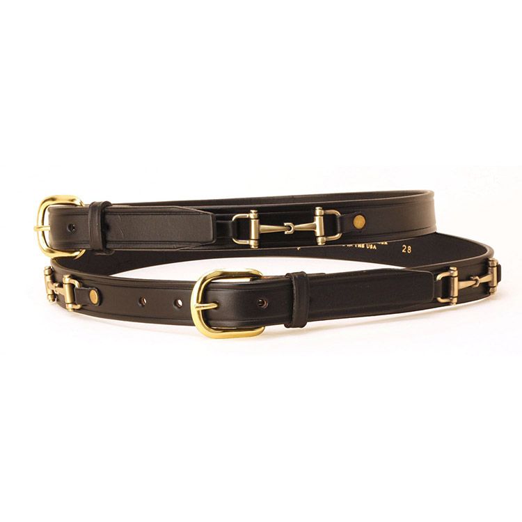 Tory Leather 1 Inch Snaffle Bit Belt 1x24 Black