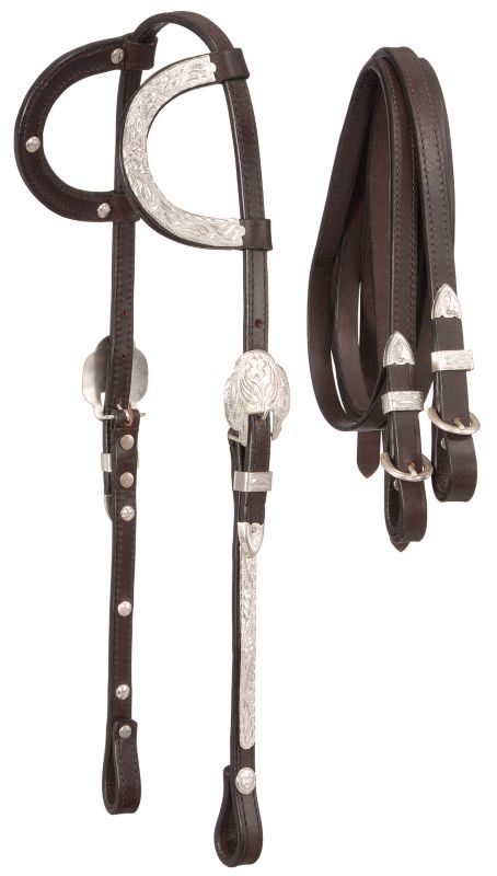 Royal King Double Ear Show Headstall w/Reins Horse