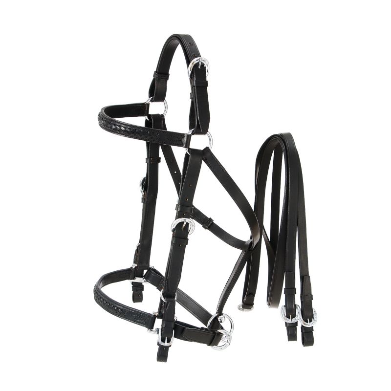 Australian Outrider Western Bridle with Reins Black