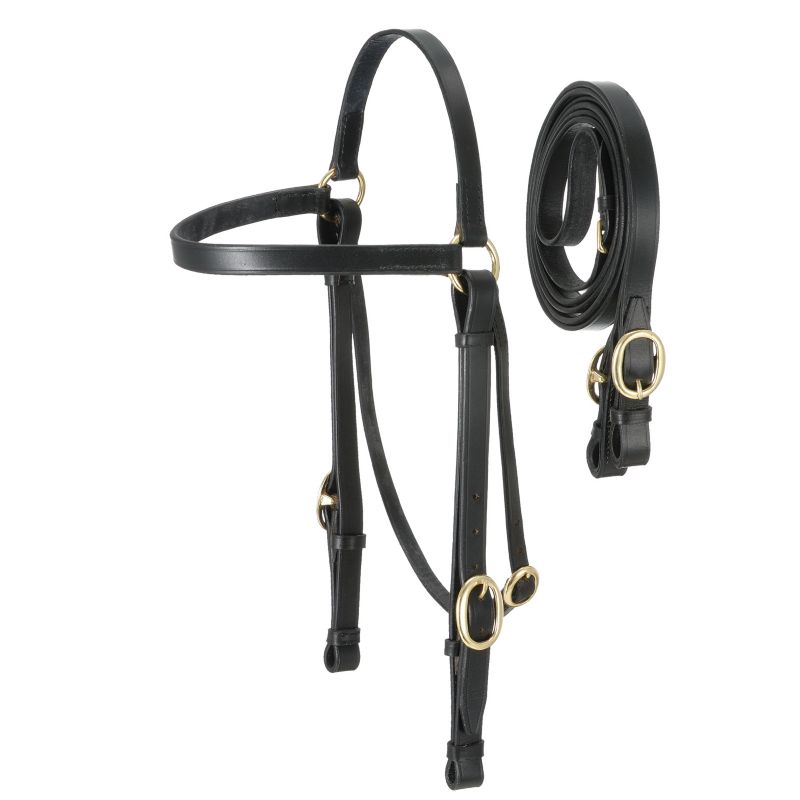 Australian Outrider Western Bridle with Reins Black