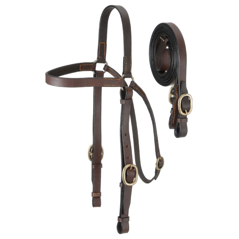 Australian Outrider Western Bridle with Reins Black