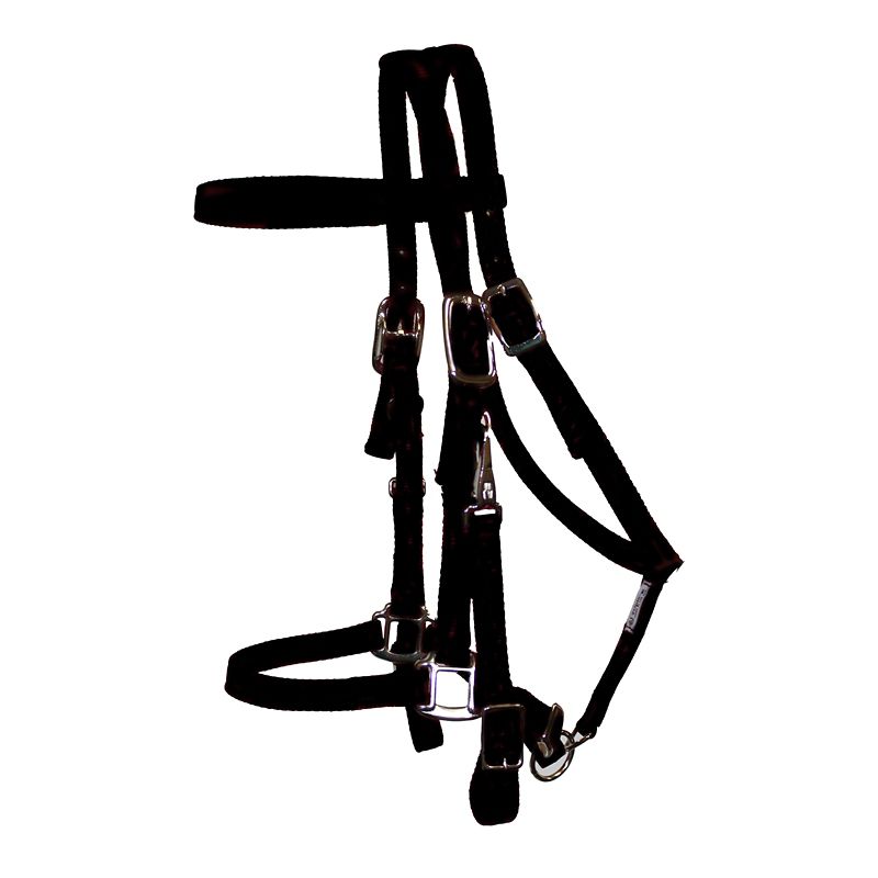 Triple E Nylon Halter Trail Bridle Red