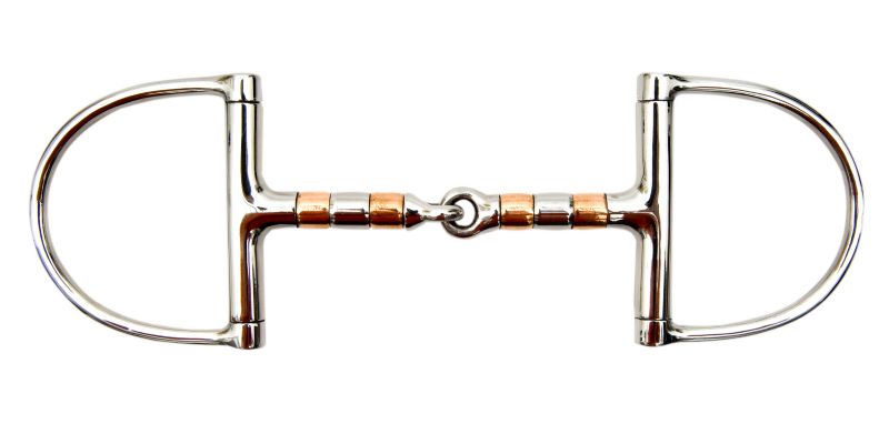 Western SS Copper Roller Snaffle D-Ring Bit