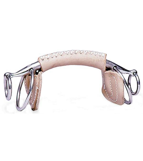 Jacks Leather Double Extension Ring Snaffle Bit