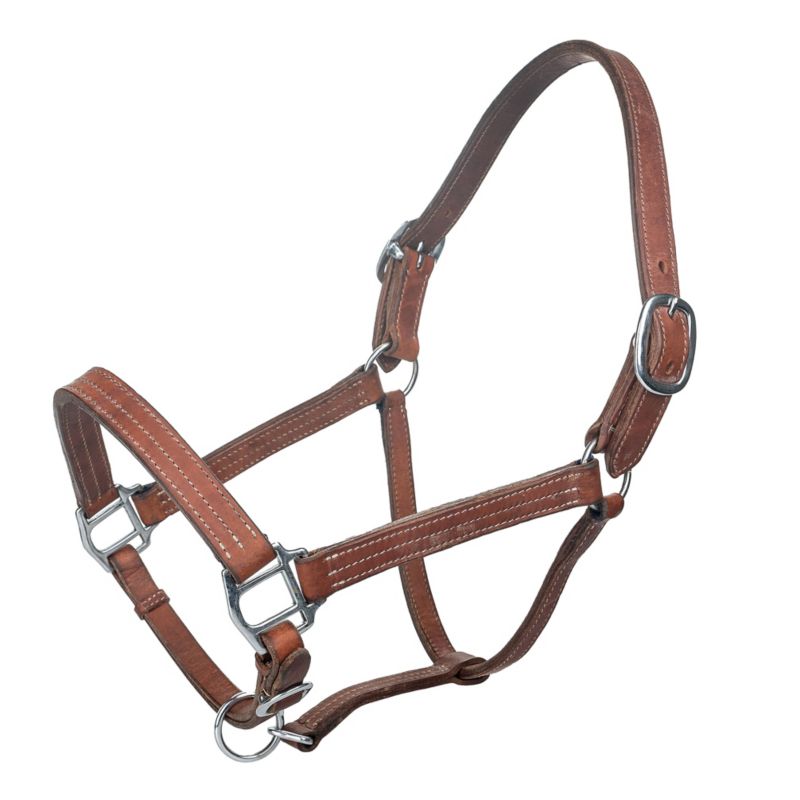 Tabelo Leather Halter w/Adj Chin Horse Brown