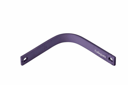 Purple Collegiate dressage saddle part with mounting holes.