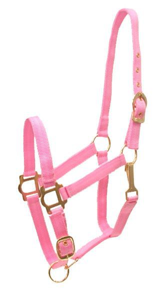 Gatsby Adjustable Nylon Halter w/Snap Pony Pink