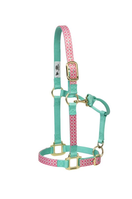 Weaver Quatrefoil Adj Halter Avg Blue Pink